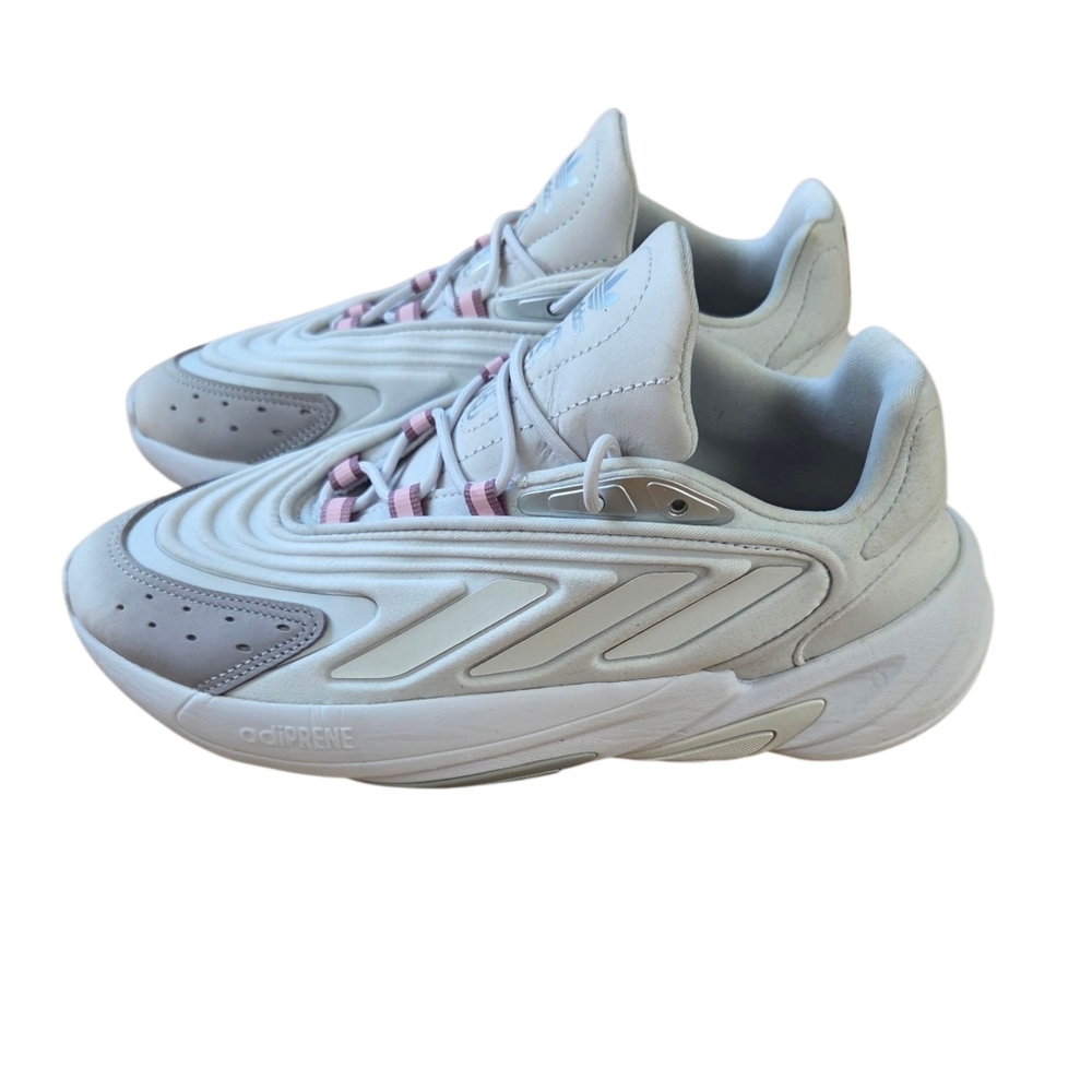 Adidas Women's Ozelia White and Pink Athletic Sneakers Size 8
